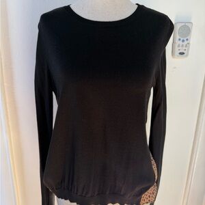 Current Air Black and Tan Long Sleeve Top